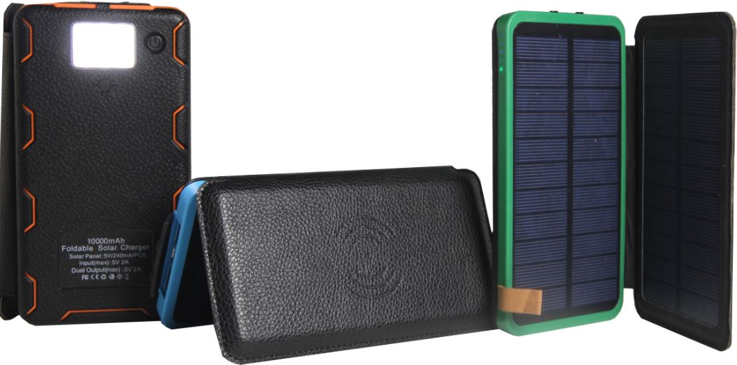 Solar Power Bank C/w 2 Pv Panels and Led Light 8000mah