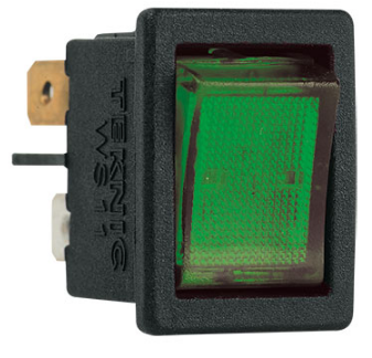 Rocker Switch  6A Spst Green On/Off No Lamp