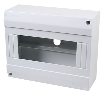 White Modular Din Db 8-Way Surface Mount