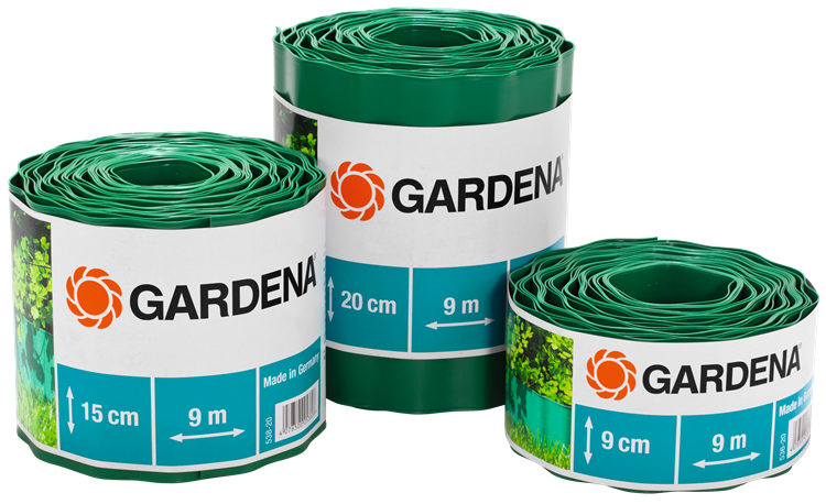 GARDENA Lawn Edging, Green 9m Roll, 20cm High